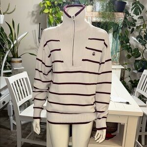 United Colors of Benetton striped quarter-zip sweater size XL